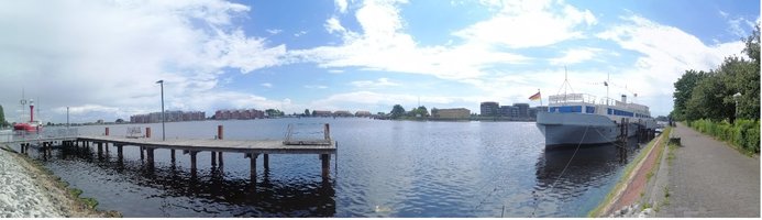 Panoramafoto Schiff Arcona in Wilhelmshaven